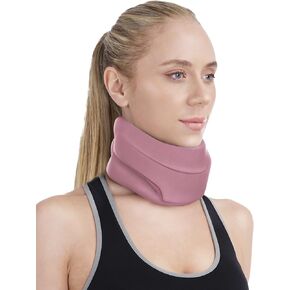 Neck Brace for Sleeping - Cervical Collar Relief Neck Pain and Neck Support Soft Foam Wraps Keep Vertebrae Stable for Relief of Cervical Spine Pressure Pink (15.8-18.1 inch)