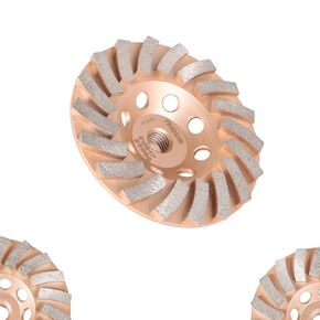 7 in Diamond Cup Grinding Wheel Concrete Grinding Wheel 24 Turbo 5/8 In-11 Rod Durable Apply for Concrete Granite Marble and Angle Grinder