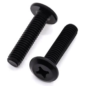 Glvaner M6-1.0 x 16mm Stainless Steel Binding Screws, 304 Stainless Steel 18-8, Black Coated, Flat Head Machine Screws, Phillips Drive, Full Thread, 25 pcs