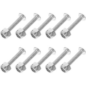 Vaguelly 10pcs Table Football Screws Little Man Player Screws with Nuts Table Game Hardware Accessories for Table Sports Games Silver
