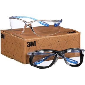 3M Safety Glasses, Virtua CCS and Virtua Sport CCS 2-Pack, Anti-Fog, Anti-Scratch, Clear Lens, ANSI Z87, Corded Ear Plug Control System, Removable Foam Gasket