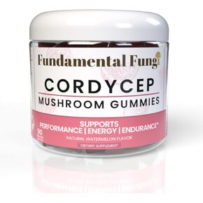 Cordyceps Mushroom Gummies for Adults | 90 Servings | Watermelon | Energizing Performance Mushroom Gummies to Support Stamina, Energy & Endurance | 90 Organic Cordyceps Gummies
