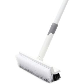 Grout Brush Floor Brush with Long Handle,Double-Sided V-Shaped Scrub Brush，Shower Floor Scrubber for Cleaning, Tile Scrub Brush with Stiff Bristles