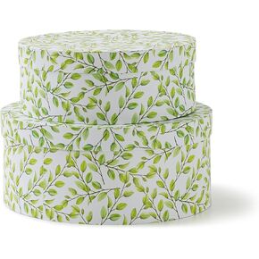 Soul & Lane Decorative Cardboard Storage Boxes with Lids, Garden Roses - Set of 2: Floral Keepsake Boxes for Women, Oval Nesting Boxes for Gifts, Paperboard Pretty Storage Boxes for Home Decor