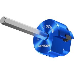 DAYDOOR PVC Pipe Reamer Kit, Plastic Pipe Fitting Reamer Contains 1/2'', 3/4'', 1'', 1 1/4'', 1 1/2'', 2'', 3'', 4'', Fit into Standard 1/2" Drill, for Use with Sch. 40 PVC, CPVC or ABS Fittings-8PCS