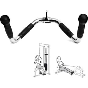 LAT Pull Down Bar Attachment: LAT Pulldown Tricep Bar for Strength Training - Multi-Exerciser Cable Machine Attachment Bar