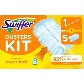 Swiffer Dusters Starter Kit, Kit Includes 1 Handle and 5 Dusters