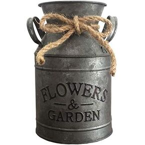 Vintage Rustic Antique Decorative Flower Vase Milk Tin Can for Centerpieces, Home Decor or Gift