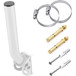 Wireless Bridge Mount Bracket, 12'' J Mounting Pole & Wall Installation Light Weight Mount Bracket for Wireless Bridges, Outdoor TV Antennas, WiFi Extender, Weather Station, Starlink
