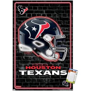 Trends International NFL Houston Texans - Neon Helmet 24 Wall Poster, 22.37" x 34.00", Unframed Version