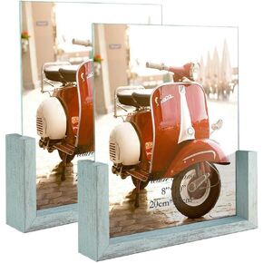 HORLIMER 4x6 Picture Frame Set of 2, Gold Metal Photo Frames 4 by 6 for Wall or Tabletop Display, Horizontally or Vertically