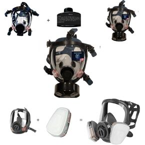 Gas Mask FM-10 CBRN Mask w/Premium NBC Filter FULL Face Respirator Survival & Tactical Gas Mask for Chemical Fumes, Particulates, and Smoke Protection, Performance Grade Construction