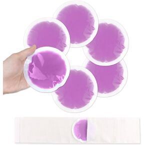 NEWGO Small Ice Packs for Injuries, 6 Pack Round Ice Packs for Face, Hot and Cold Gel Ice Pack Circular Cold Compress with Cloth Backing & Sleeve for Pain Relief, Toothaches - Purple