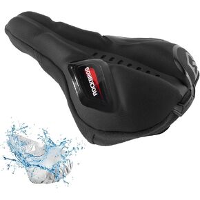 ROCKBROS Bike Seat Cover Gel Padded Bike Seat Cushion for Men Women Comfort, Adjustable Bicycle Seat Cushion Compatible with Peloton, Outdoor & Indoor Bicycle Seat(10"x7")
