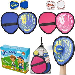 Ball and Catch Game Toss and Catching Set Classical Outdoor Toys for Kids at The Beach, Yard, or Park Outside Games 4 Paddles 4 Balls Family Games for Kids and Adults Easter Toys Gifts