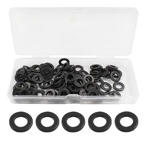 100 PCS M6 x 12mm x 1.5mm Flat Washers, Steel Black Flat Washers for Water Pipe Hose
