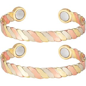 MagVIVACE سوار مغناطيسي نحاسي للنساء لالتهاب المفاصل، مجوهرات نحاسية نقية، أساور التخلص من السموم الليمفاوية مع مغناطيس 3500 غاوس (2045)(2) in Kuwait