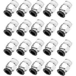20PCS Resin Brass Body Male Straight Push To Connect Fittings 1/4 inch tubing O.D. x 1/4 NPT Thread-PC1/4-N02