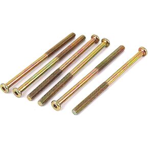 uxcell M8 x 130mm Male Threaded Hex Socket Head Cap Screws Bronze Tone 6 Pcs