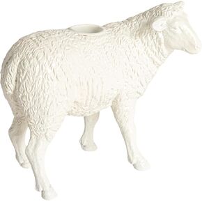 Creative Co-Op Pastoral Elegance Sheep Taper Holder, White