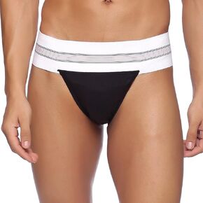 Men's Athletic Retro Stretchable Supporter Back Covered with Cup Pocket, Ideal for Workout and Sports Quick Dry Moisture Wicking Underwear Black X-Large