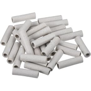 MECCANIXITY 30pcs Ceramic Tube Insulated Electronic Wire Bundle Protection Heat Insulation Tube 0.4x0.6x0.6"