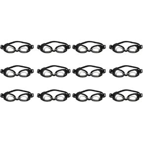 LOGOFUN 12Pcs Miniature Swimming Goggles Doll Swim Glasses Doll Summer Equipment (Black)