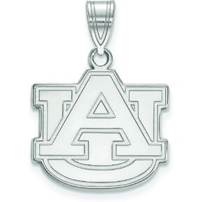 Logo Art Sterling Silver Auburn Tigers Medium Pendant