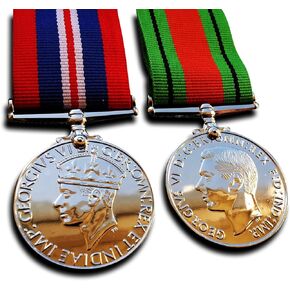Goldbrothers13 Military Medals War Medal & Defence Medal WW2 British Campaign Military Medals 1945 Repro