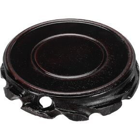 MECCANIXITY Wooden Stand Holders Displays Base 100mm Diameter Black for Vase Bonsai Stone