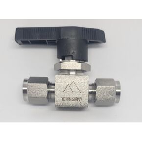 Stainless Steel Mini Ball Valve, 1/4", 316 Stainless Steel, 1000 PSI. Swagelok Compatible SS-42GS4, SS42GS4 Parker Compatible 4A-MB4LPFA-SSP. 1/4" Valve.