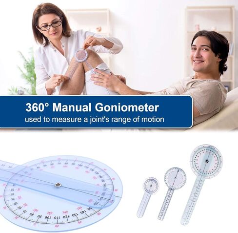 Goniometer Joint Range of Motion Protractor, 6 pcs/set Angle Medical Ruler Plastic. 12", 8", 6"/ 360 Degree, Finger Goniometer & 8'' Bone Goniometer. in Saudi Arabia