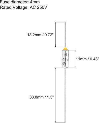 MECCANIXITY 10Pcs Metal Temperature Thermal Fuse RY145 145 °C 293 °F 10A 250V Cutoff Thermal Fuse for Motor Transformer Electric Industrial Home Appliance in Saudi Arabia