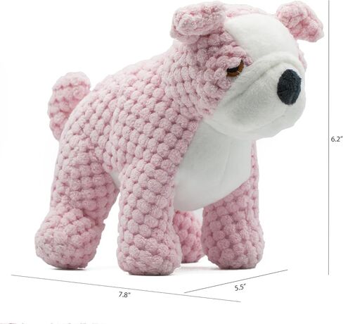 Unique Bulldog Squeaky Dog Toy - Plush Dog Toy Squeaky - Adorable Dog Squeaky Toy - Crinkle Dog Toy with Squeaker - Squeaky Toy for Puppies, Small, Medium and Large Dogs in Saudi Arabia