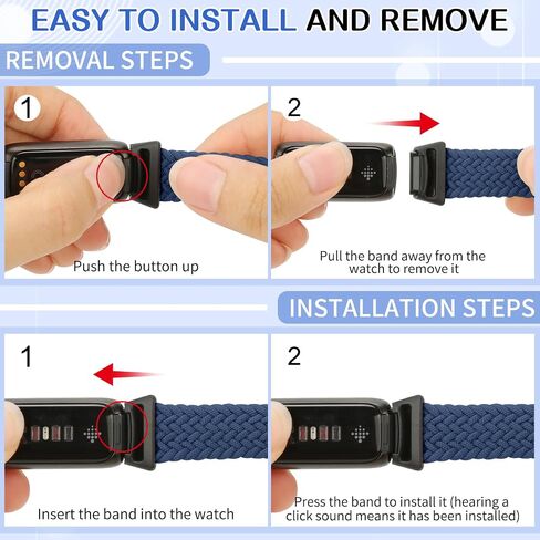 عبوتان من الأربطة المرنة المضفرة المتوافقة مع سوار Fitbit Luxe Band، سوار معصم بديل لحزام النايلون الناعم القابل للتعديل من أجل Fitbit Luxe/Luxe إصدار خاص لتتبع اللياقة البدنية للنساء والرجال in Kuwait