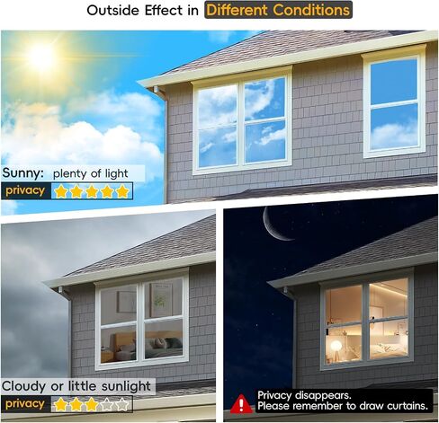 One Way Privacy Window Film - Window Privacy Film See Out Not in Removable Window Tint for Home Reflective Static Cling Window Film Heat Blocking 17.5 Inch X 157 inch in Saudi Arabia
