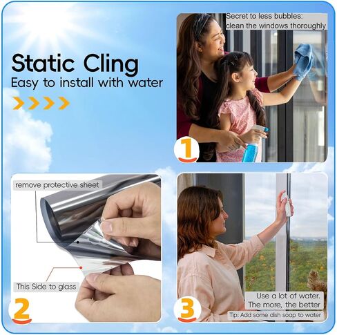 One Way Privacy Window Film - Window Privacy Film See Out Not in Removable Window Tint for Home Reflective Static Cling Window Film Heat Blocking 17.5 Inch X 157 inch in Saudi Arabia