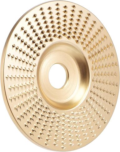 uxcell Grinder Shaping Disk 3.9" Wood Flat Grinding Wheel Hardened #45 Steel Abrasive Disk, Carving Tool for Woodworking Golden in Saudi Arabia