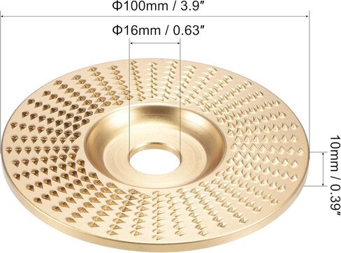 uxcell Grinder Shaping Disk 3.9" Wood Flat Grinding Wheel Hardened #45 Steel Abrasive Disk, Carving Tool for Woodworking Golden in Saudi Arabia