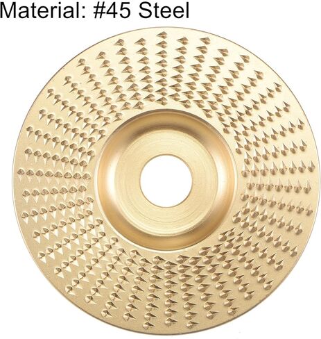 uxcell Grinder Shaping Disk 3.9" Wood Flat Grinding Wheel Hardened #45 Steel Abrasive Disk, Carving Tool for Woodworking Golden in Saudi Arabia