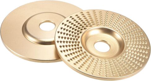 uxcell Grinder Shaping Disk 3.9" Wood Flat Grinding Wheel Hardened #45 Steel Abrasive Disk, Carving Tool for Woodworking Golden in Saudi Arabia