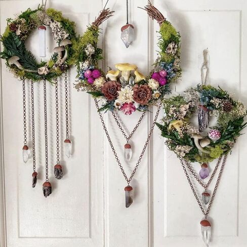 Abaodam 3Pcs Moon Shape DIY Rattan Wreath Grapevine Wreaths for Crafts Handmade DIY Rattans Wreath for Christmas Party Decoration in Saudi Arabia