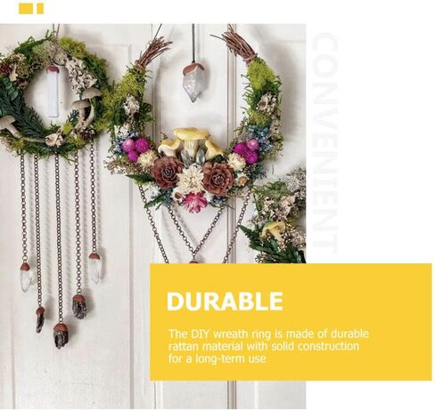 Abaodam 3Pcs Moon Shape DIY Rattan Wreath Grapevine Wreaths for Crafts Handmade DIY Rattans Wreath for Christmas Party Decoration in Saudi Arabia