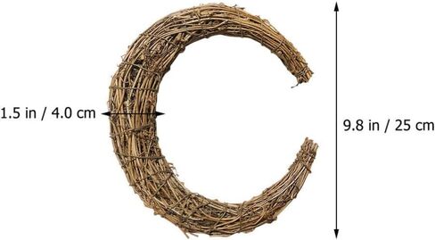 Abaodam 3Pcs Moon Shape DIY Rattan Wreath Grapevine Wreaths for Crafts Handmade DIY Rattans Wreath for Christmas Party Decoration in Saudi Arabia
