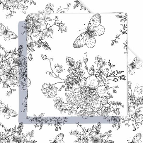 12 Sheets 28 * 20 Inches Blue Floral Wrapping Paper Blue White Vintage Flowers Butterfly Printed Gift Wrap Paper Chinoiserie Art Paper for Birthday Wedding Bridal Shower Tea Party DIY Craft in Saudi Arabia