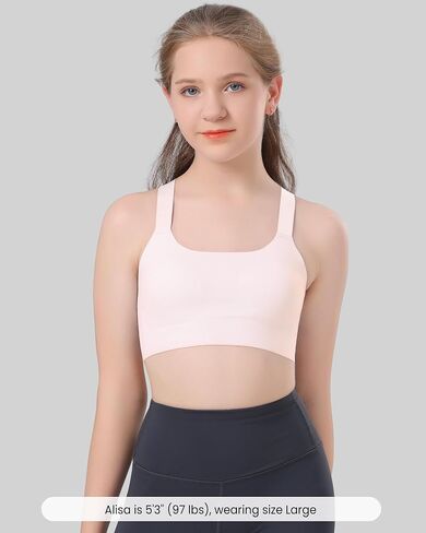 Training Bras for Girls Seamless Teen Girl Bras Ultra Soft Crossback Light Sport Bras Fixed Pads Invisible Teen Bras in Saudi Arabia