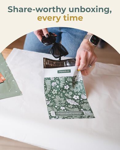 رسائل بريدية قابلة للتحلل البيولوجي من إمباك - 25 قطعة مقاس 14.5 × 19 بوصة - مظاريف شحن ذاتية الغلق ومضادة للعبث للشركات الصغيرة - حقائب بريدية مطبوعة ومقاومة للماء - مقاومة للتمزق والثقب - كاميليا بلوم in Kuwait