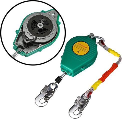 23ft الذاتي التراجع شريان الحياة 330 رطل سقوط صواعق حماية السقوط المزدوج يدور سبائك الصلب هوك لهب أسلاك الفولاذ حبل in Kuwait