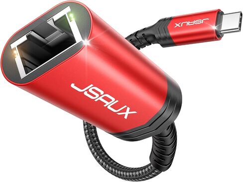 محول JSAUX USB C إلى Ethernet 2.5 جيجا، محول إيثرنت للكمبيوتر المحمول، النوع C (Thunderbolt 4/3) إلى محول شبكة LAN RJ45، محول شبكة 2.5 جيجابت متوافق مع MacBook Air/Pro، Dell XPS، NAS in Saudi Arabia