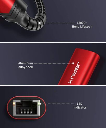 محول JSAUX USB C إلى Ethernet 2.5 جيجا، محول إيثرنت للكمبيوتر المحمول، النوع C (Thunderbolt 4/3) إلى محول شبكة LAN RJ45، محول شبكة 2.5 جيجابت متوافق مع MacBook Air/Pro، Dell XPS، NAS in Saudi Arabia